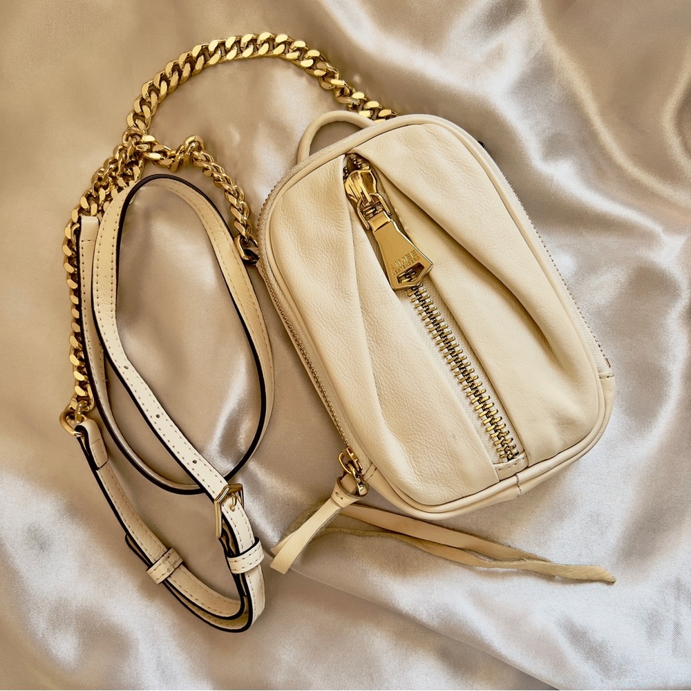 Aimee Kestenberg Cream Crossbody Bag with Gold Accents